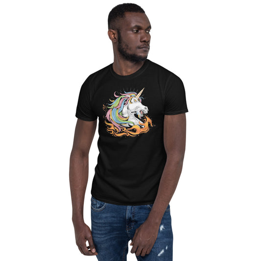 Fire-Breathing Unicorn-Short-Sleeve Unisex T-Shirt