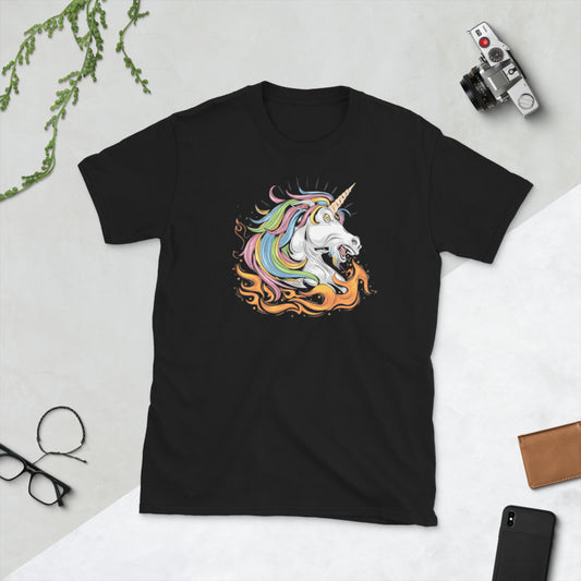 Fire-Breathing Unicorn-Short-Sleeve Unisex T-Shirt