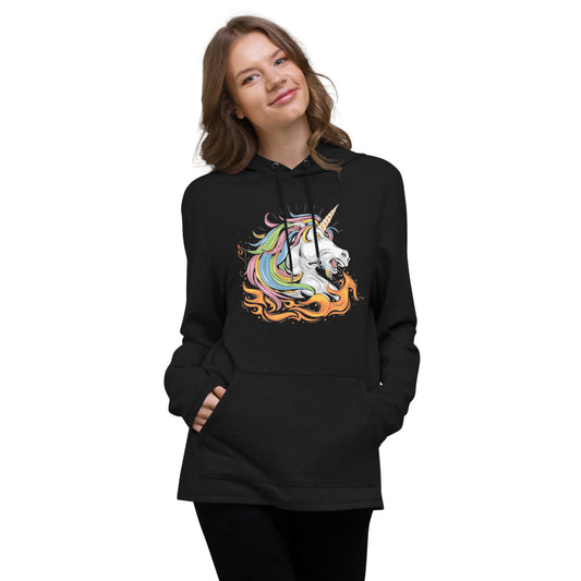 Fire-Breathing Unicorn-Unisex Lightweight Hoodie